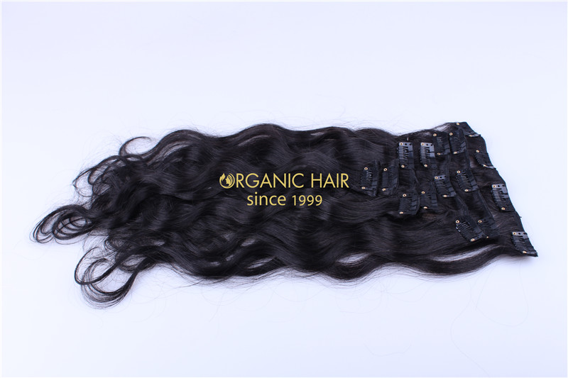 Real hair clip ins wet and wavy human hair